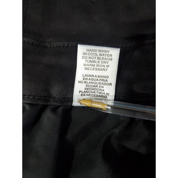 Litz Women's Premium Medium Denim Black Jean Button Down Stretch Mini Skirt - Picture 10 of 11